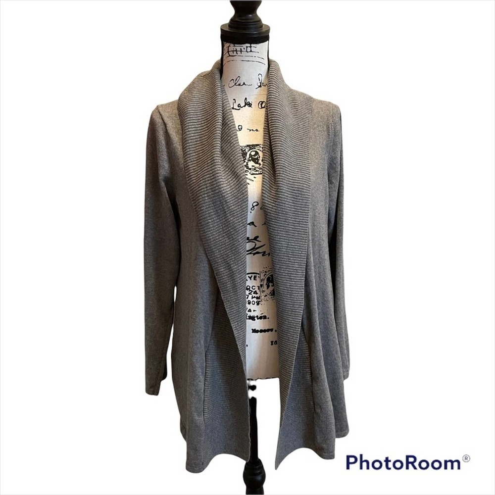 Pure Jill J. Jill Cardigan Cashmere Sweater Gray size Medium Office Cozy